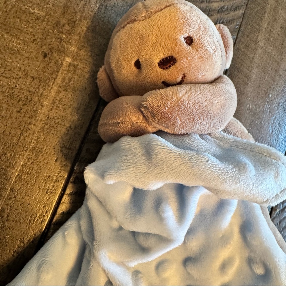Carters Child Of Mine Lovey Plush Monkey Blue Security Blanket I Love Mommy - Picture 2 of 6